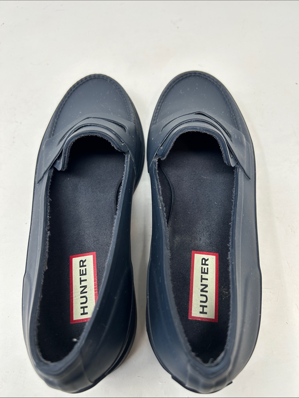 Hunter Refined Matte Penny Loafer Size 7 Navy Blue - Picture 5 of 8